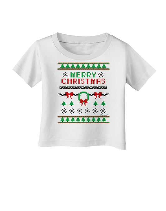 Merry Christmas Ugly Christmas Sweater Infant T-Shirt-Infant T-Shirt-TooLoud-White-06-Months-Davson Sales