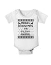 Merry Christmas Ya Filthy Animal Christmas Sweater Baby Romper Bodysuit-Baby Romper-TooLoud-White-06-Months-Davson Sales