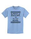 Merry Christmas Ya Filthy Animal Christmas Sweater Childrens T-Shirt-Childrens T-Shirt-TooLoud-Light-Blue-X-Small-Davson Sales