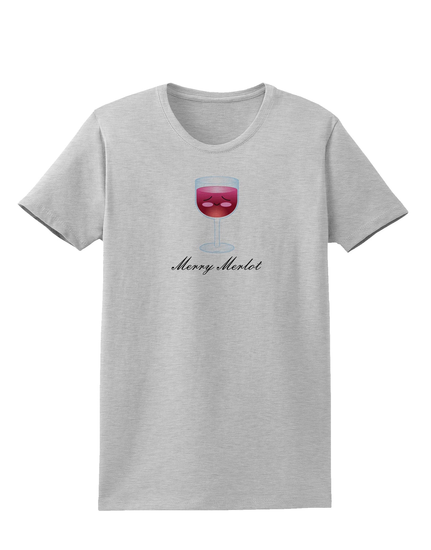 Merry Merlot Text Womens T-Shirt-Womens T-Shirt-TooLoud-AshGray-X-Small-Davson Sales