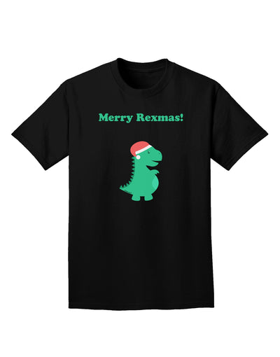 Merry Rexmas T-Rex Dinosaur Christmas Adult Dark T-Shirt-Mens T-Shirt-TooLoud-Black-Small-Davson Sales