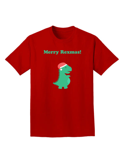 Merry Rexmas T-Rex Dinosaur Christmas Adult Dark T-Shirt-Mens T-Shirt-TooLoud-Red-Small-Davson Sales