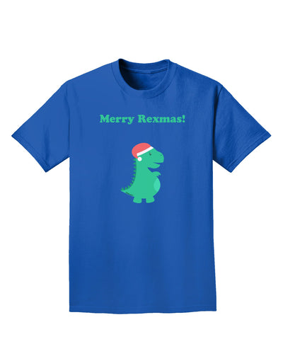 Merry Rexmas T-Rex Dinosaur Christmas Adult Dark T-Shirt-Mens T-Shirt-TooLoud-Royal-Blue-Small-Davson Sales