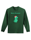 Merry Rexmas T-Rex Dinosaur Christmas Adult Long Sleeve Dark T-Shirt-TooLoud-Dark-Green-Small-Davson Sales