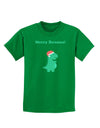 Merry Rexmas T-Rex Dinosaur Christmas Childrens Dark T-Shirt-Childrens T-Shirt-TooLoud-Kelly-Green-X-Small-Davson Sales