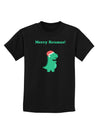 Merry Rexmas T-Rex Dinosaur Christmas Childrens Dark T-Shirt-Childrens T-Shirt-TooLoud-Black-X-Small-Davson Sales