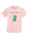 Merry Rexmas T-Rex Dinosaur Christmas Childrens T-Shirt-Childrens T-Shirt-TooLoud-PalePink-X-Small-Davson Sales