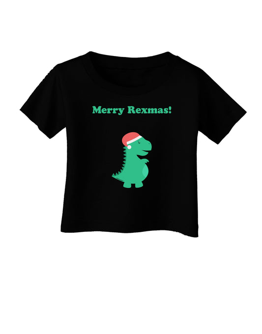 Merry Rexmas T-Rex Dinosaur Christmas Infant T-Shirt Dark-Infant T-Shirt-TooLoud-Black-06-Months-Davson Sales