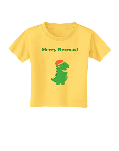 Merry Rexmas T-Rex Dinosaur Christmas Toddler T-Shirt-Toddler T-Shirt-TooLoud-Yellow-2T-Davson Sales