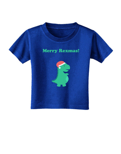 Merry Rexmas T-Rex Dinosaur Christmas Toddler T-Shirt Dark-Toddler T-Shirt-TooLoud-Red-2T-Davson Sales