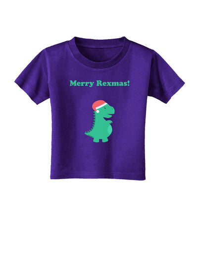 Merry Rexmas T-Rex Dinosaur Christmas Toddler T-Shirt Dark-Toddler T-Shirt-TooLoud-Purple-2T-Davson Sales