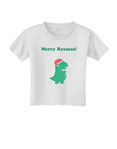 Merry Rexmas T-Rex Dinosaur Christmas Toddler T-Shirt-Toddler T-Shirt-TooLoud-White-2T-Davson Sales