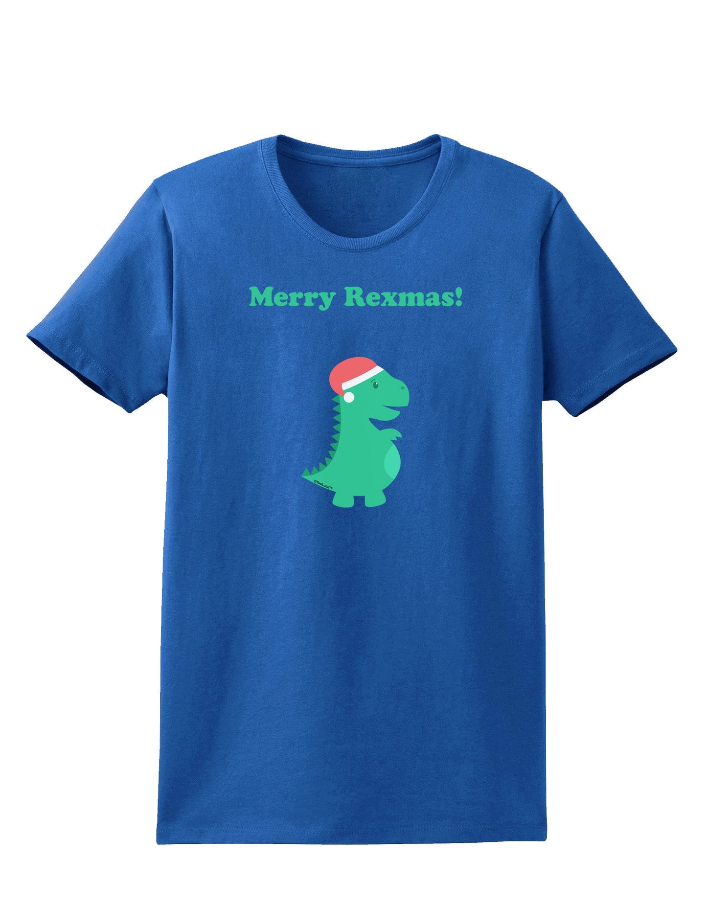 Merry Rexmas T-Rex Dinosaur Christmas Womens Dark T-Shirt-TooLoud-Royal-Blue-X-Small-Davson Sales
