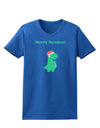 Merry Rexmas T-Rex Dinosaur Christmas Womens Dark T-Shirt-TooLoud-Royal-Blue-X-Small-Davson Sales