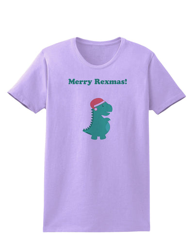 Merry Rexmas T-Rex Dinosaur Christmas Womens T-Shirt-Womens T-Shirt-TooLoud-Lavender-X-Small-Davson Sales