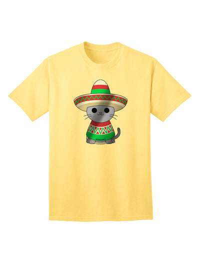 Metallic Adult T-Shirt - Sombrero and Poncho Cat Design by TooLoud-Mens T-shirts-TooLoud-Yellow-Small-Davson Sales