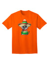 Metallic Adult T-Shirt - Sombrero and Poncho Cat Design by TooLoud-Mens T-shirts-TooLoud-Orange-Small-Davson Sales