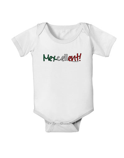 Mexcellent Flag Color - Cinco De Mayo Baby Romper Bodysuit-Baby Romper-TooLoud-White-06-Months-Davson Sales