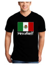 Mexcellent - Mexican Flag Adult Dark V-Neck T-Shirt-TooLoud-Black-Small-Davson Sales