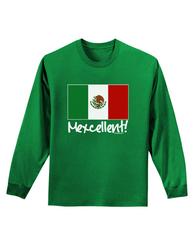 Mexcellent - Mexican Flag Adult Long Sleeve Dark T-Shirt-TooLoud-Kelly-Green-Small-Davson Sales