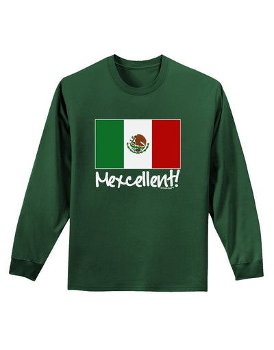 Mexcellent - Mexican Flag Adult Long Sleeve Dark T-Shirt-TooLoud-Dark-Green-Small-Davson Sales