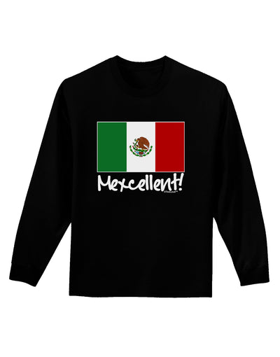 Mexcellent - Mexican Flag Adult Long Sleeve Dark T-Shirt-TooLoud-Black-Small-Davson Sales