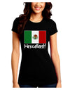 Mexcellent - Mexican Flag Juniors Crew Dark T-Shirt-T-Shirts Juniors Tops-TooLoud-Black-Juniors Fitted Small-Davson Sales