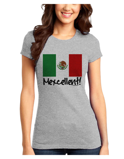 Mexcellent - Mexican Flag Juniors T-Shirt-Womens Juniors T-Shirt-TooLoud-Ash-Gray-Juniors Fitted X-Small-Davson Sales