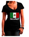 Mexcellent - Mexican Flag Juniors V-Neck Dark T-Shirt-Womens V-Neck T-Shirts-TooLoud-Black-Juniors Fitted Small-Davson Sales