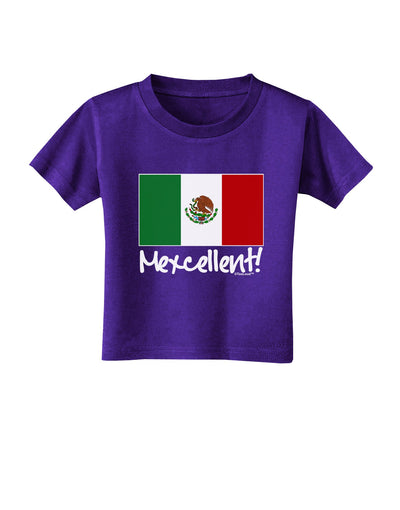 Mexcellent - Mexican Flag Toddler T-Shirt Dark-Toddler T-Shirt-TooLoud-Purple-2T-Davson Sales