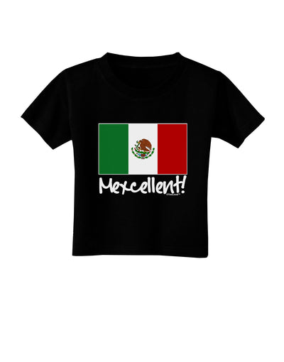 Mexcellent - Mexican Flag Toddler T-Shirt Dark-Toddler T-Shirt-TooLoud-Black-2T-Davson Sales