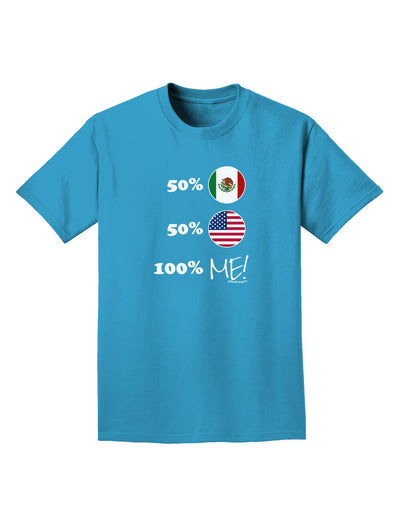 Mexican American 100 Percent Me Adult Dark T-Shirt-Mens T-Shirt-TooLoud-Turquoise-Small-Davson Sales