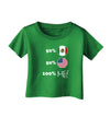 Mexican American 100 Percent Me Infant T-Shirt Dark-Infant T-Shirt-TooLoud-Clover-Green-06-Months-Davson Sales