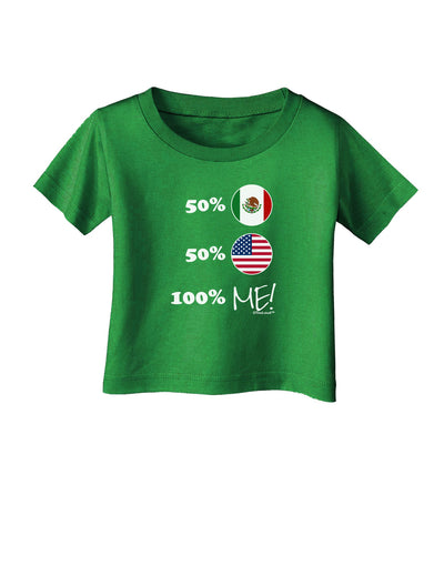 Mexican American 100 Percent Me Infant T-Shirt Dark-Infant T-Shirt-TooLoud-Clover-Green-06-Months-Davson Sales