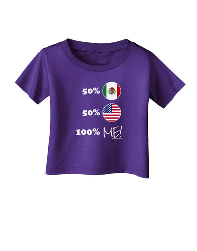 Mexican American 100 Percent Me Infant T-Shirt Dark-Infant T-Shirt-TooLoud-Purple-06-Months-Davson Sales