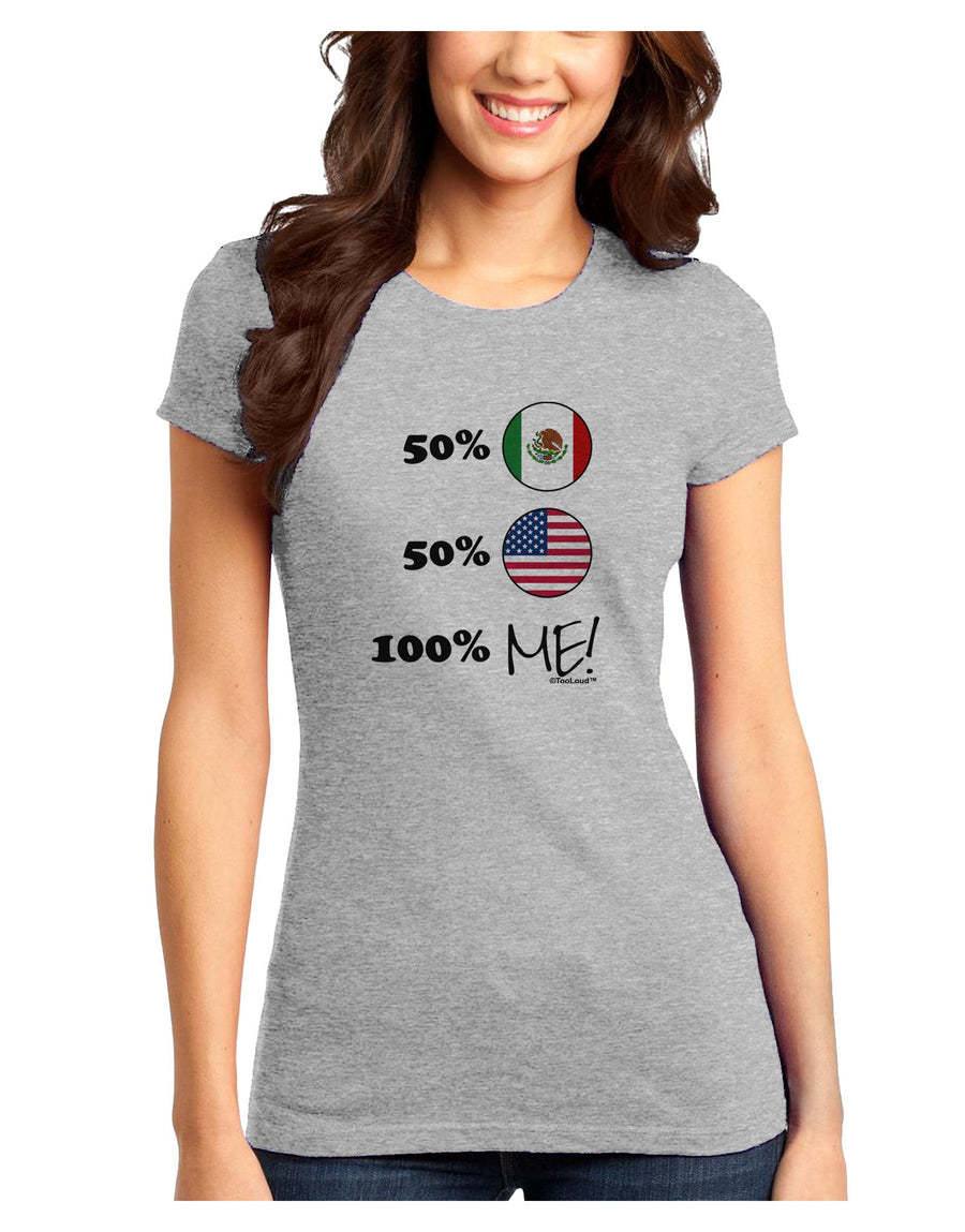 Mexican American 100 Percent Me Juniors T-Shirt-Womens Juniors T-Shirt-TooLoud-White-Juniors Fitted X-Small-Davson Sales