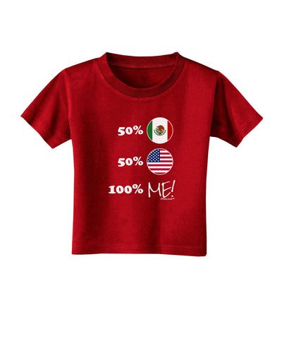 Mexican American 100 Percent Me Toddler T-Shirt Dark-Toddler T-Shirt-TooLoud-Red-2T-Davson Sales