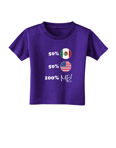 Mexican American 100 Percent Me Toddler T-Shirt Dark-Toddler T-Shirt-TooLoud-Purple-2T-Davson Sales