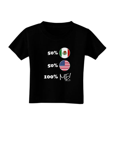 Mexican American 100 Percent Me Toddler T-Shirt Dark-Toddler T-Shirt-TooLoud-Black-2T-Davson Sales