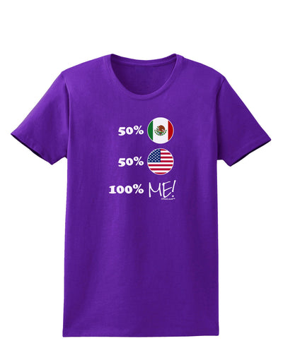 Mexican American 100 Percent Me Womens Dark T-Shirt-TooLoud-Purple-X-Small-Davson Sales