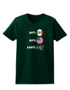 Mexican American 100 Percent Me Womens Dark T-Shirt-TooLoud-Forest-Green-Small-Davson Sales