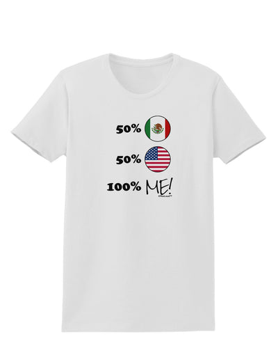 Mexican American 100 Percent Me Womens T-Shirt-Womens T-Shirt-TooLoud-White-X-Small-Davson Sales