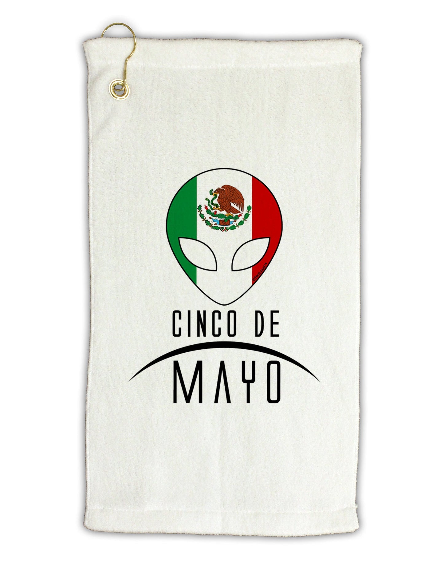 Mexican Extraterrestrial Text Micro Terry Gromet Golf Towel 16 x 25 inch by TooLoud-Golf Towel-TooLoud-White-Davson Sales