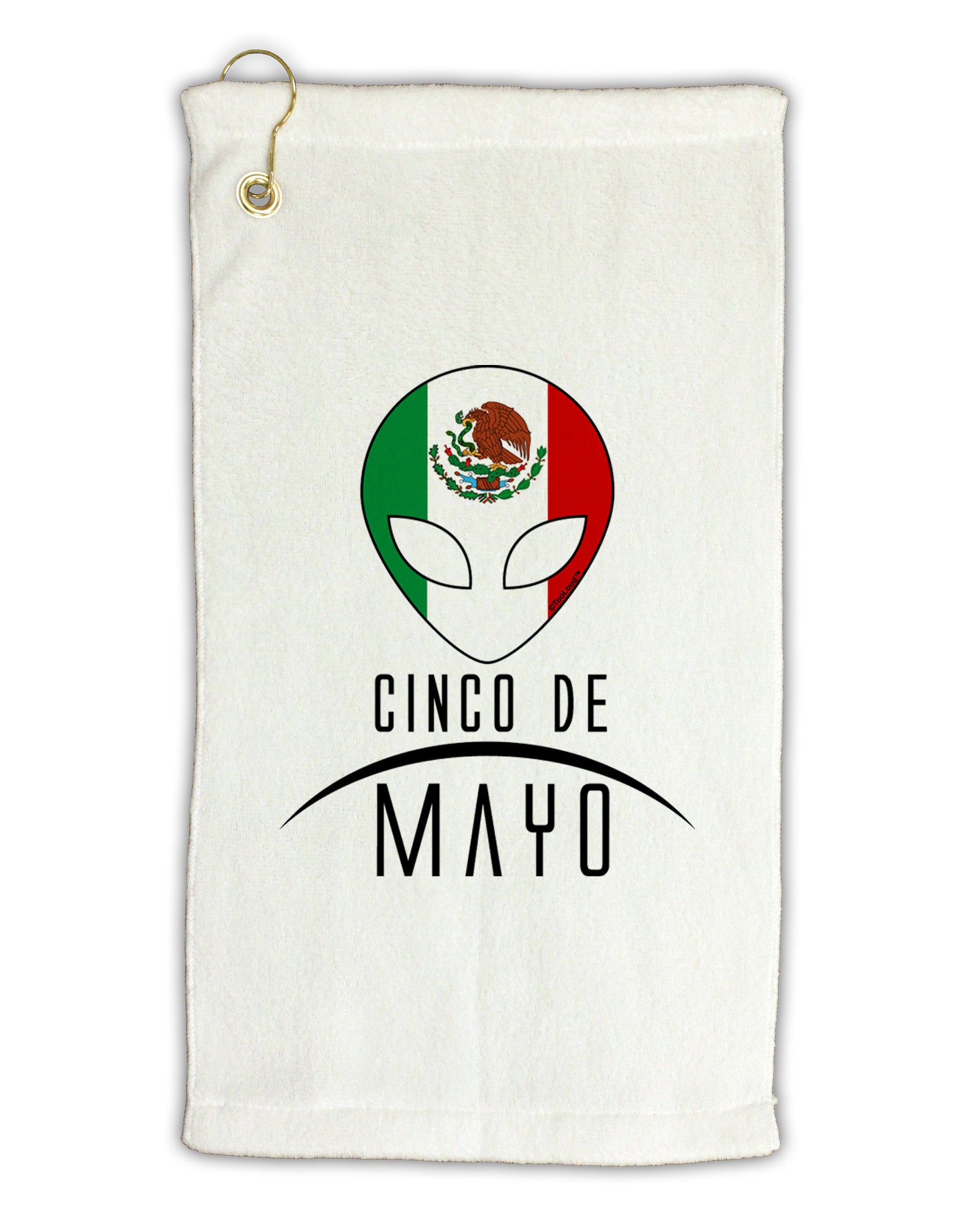 Mexican Extraterrestrial Text Micro Terry Gromet Golf Towel 16 x 25 inch by TooLoud-Golf Towel-TooLoud-White-Davson Sales