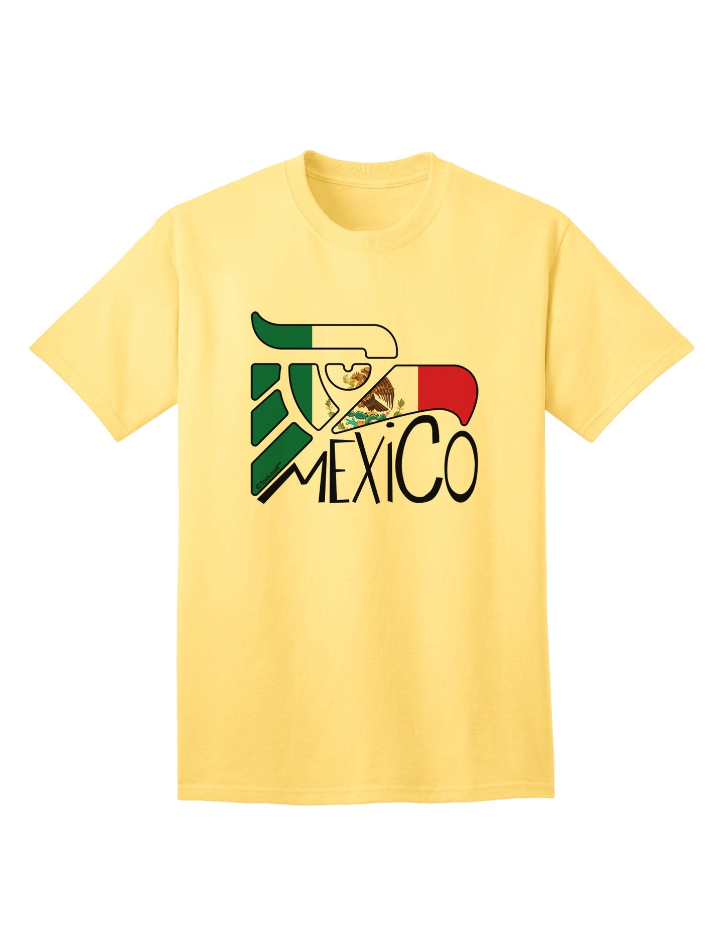 Mexican Flag Adult T-Shirt featuring the Iconic Mexico Eagle Symbol by TooLoud-Mens T-shirts-TooLoud-Yellow-Small-Davson Sales