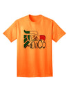 Mexican Flag Adult T-Shirt featuring the Iconic Mexico Eagle Symbol by TooLoud-Mens T-shirts-TooLoud-Neon-Orange-Small-Davson Sales