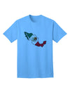 Mexican Flag Adult T-Shirt with Mexico Outline by TooLoud-Mens T-shirts-TooLoud-Aquatic-Blue-Small-Davson Sales