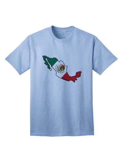 Mexican Flag Adult T-Shirt with Mexico Outline by TooLoud-Mens T-shirts-TooLoud-Light-Blue-Small-Davson Sales