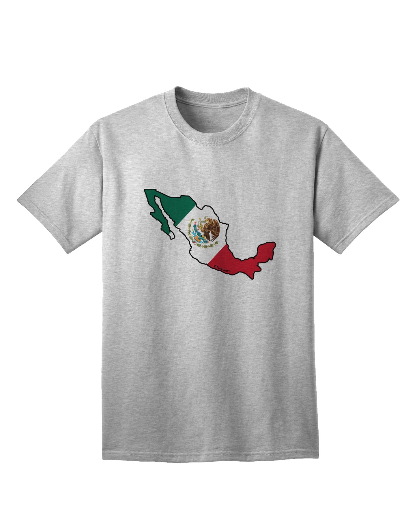 Mexican Flag Adult T-Shirt with Mexico Outline by TooLoud-Mens T-shirts-TooLoud-AshGray-Small-Davson Sales