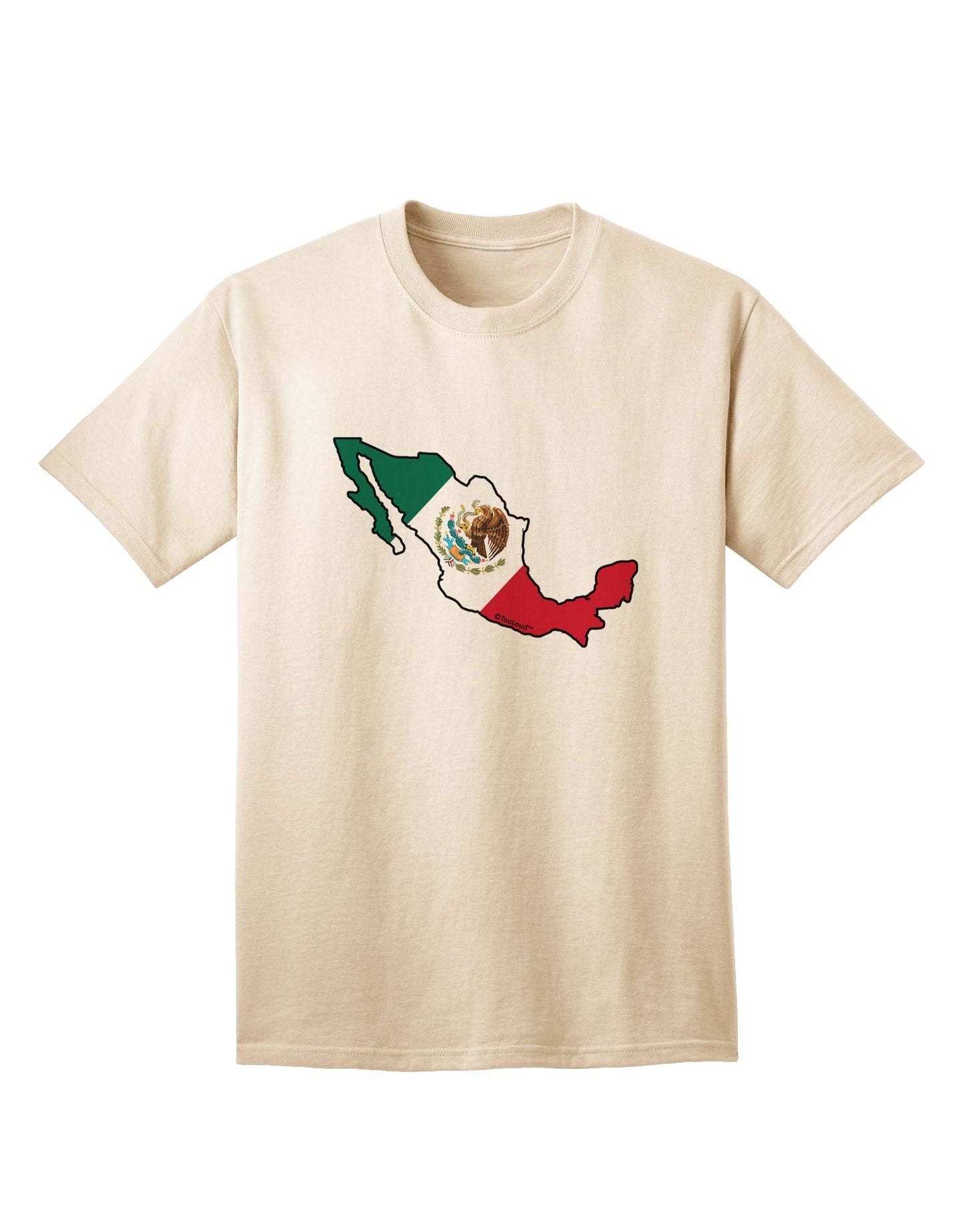 Mexican Flag Adult T-Shirt with Mexico Outline by TooLoud-Mens T-shirts-TooLoud-Natural-Small-Davson Sales